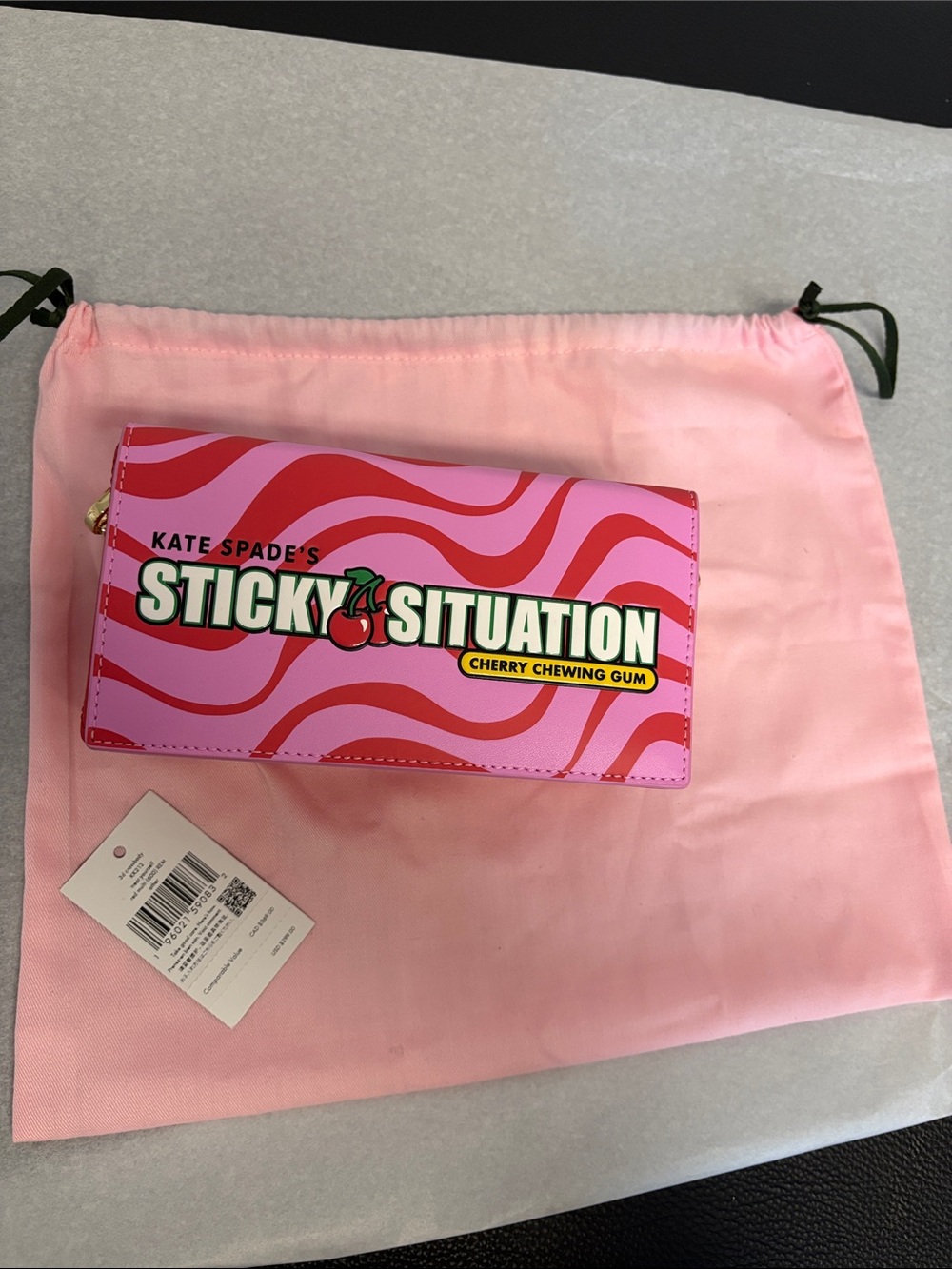 Kate Spade Pink "Sticky Situation" Cherry Print Top Handle Bag only - Picture 4 of 16